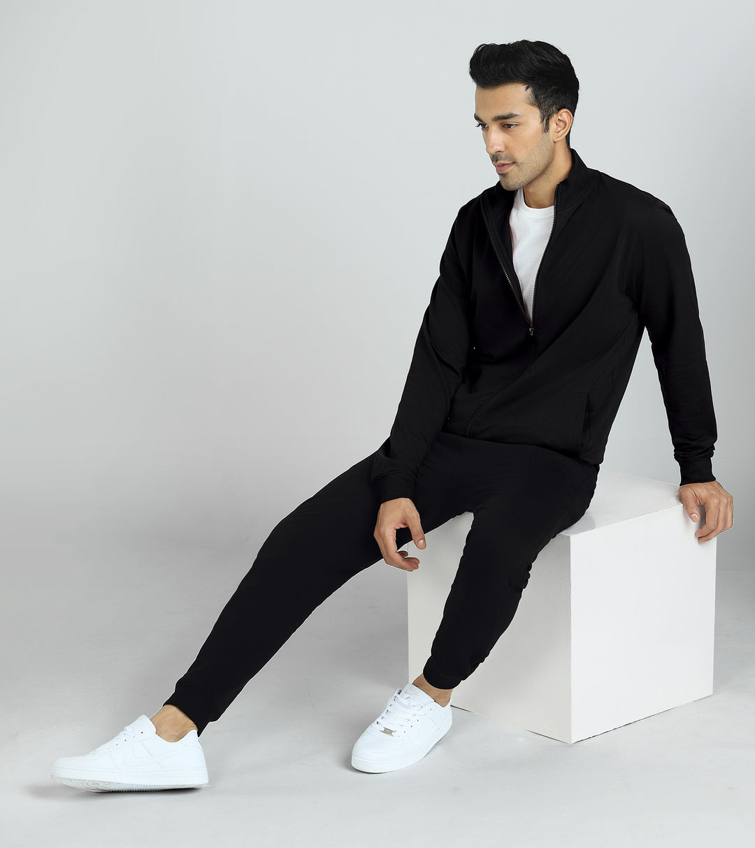 French Terry Cotton Zip-up Jacket