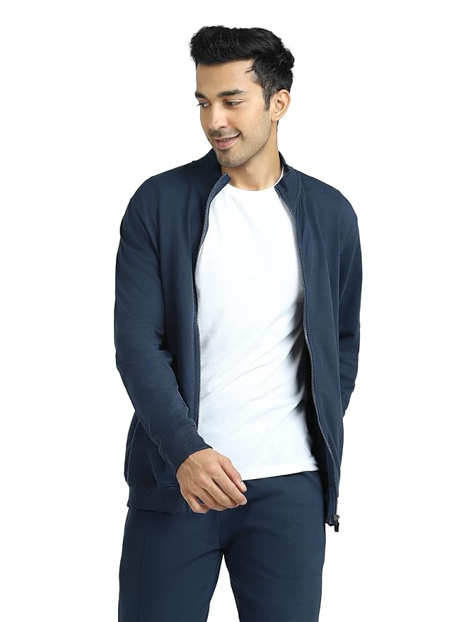 French Terry Cotton Zip-up Jacket