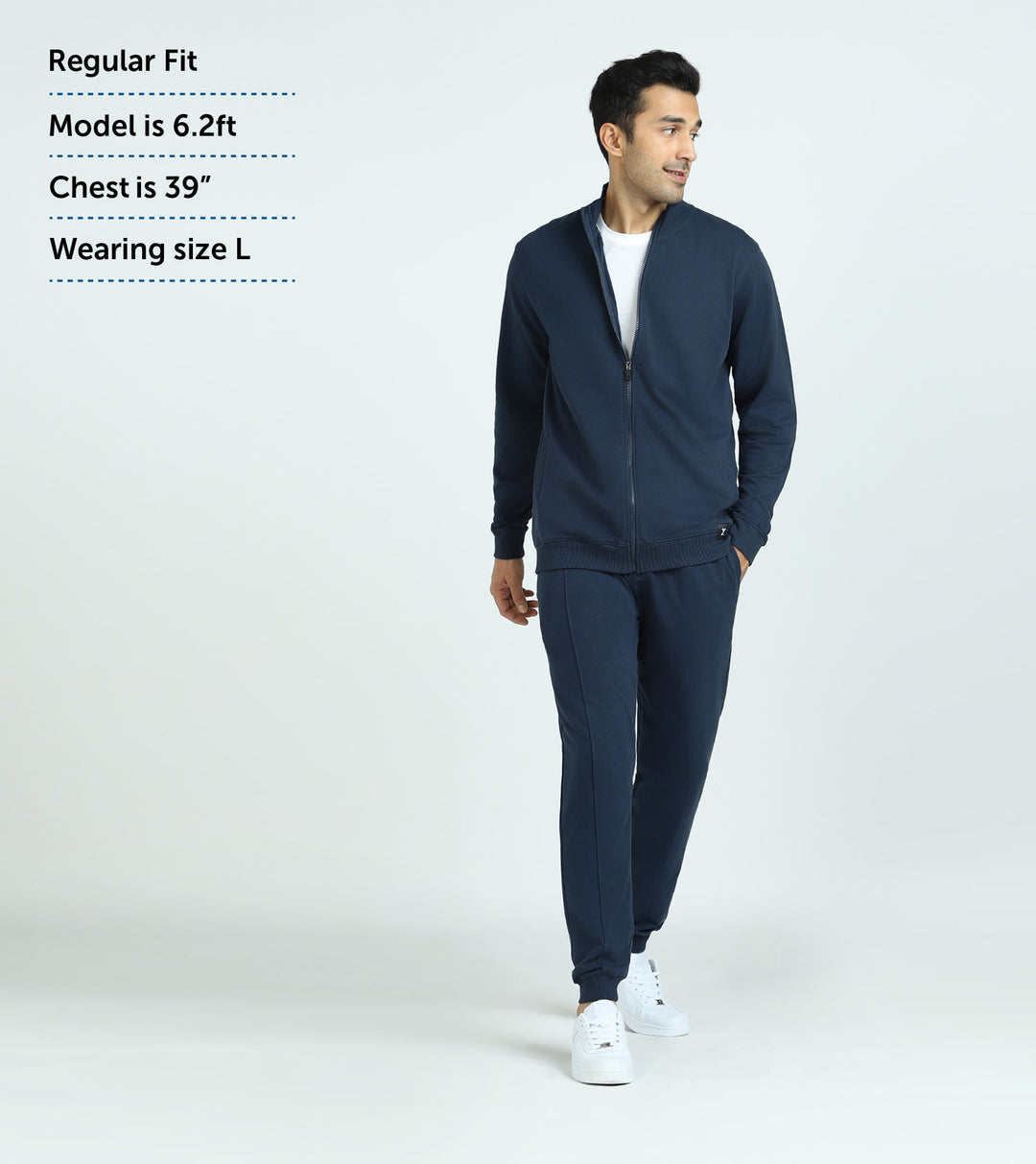 French Terry Cotton Zip-up Jacket